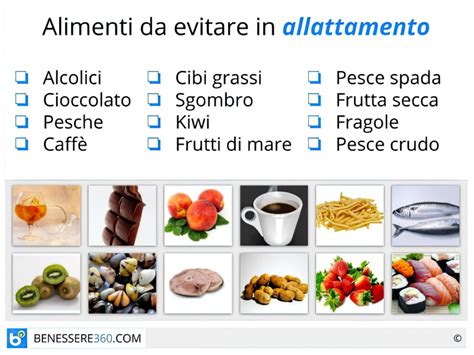 Alimenti da evitare in allattamento