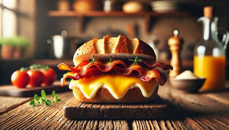 Assemblaggio Panino con Bacon e Formaggio