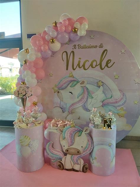 Battesimo tema unicorno