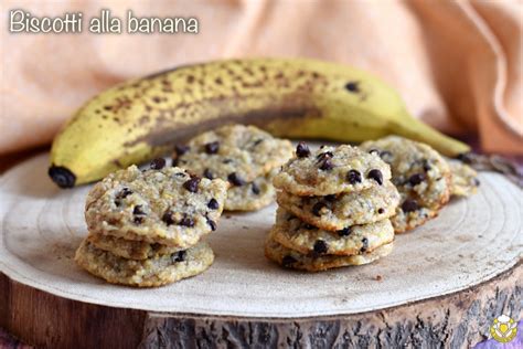 Biscotti alla Banana e Gocce di Cioccolato