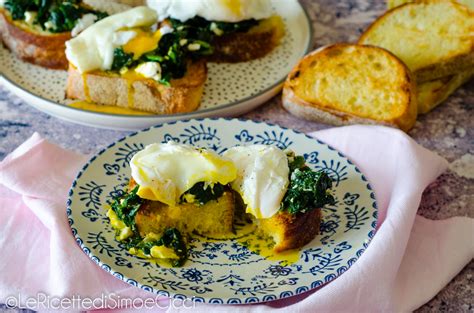 Bruschette con uova in camicia