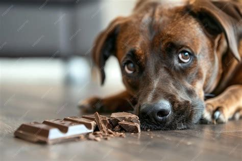 Cane che guarda il cioccolato
