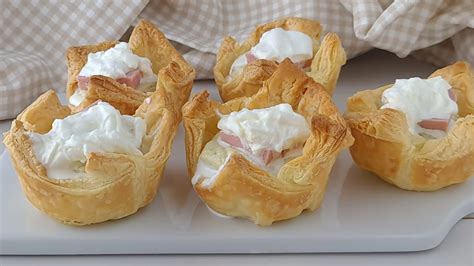 Cestini di pasta sfoglia con mousse di mortadella