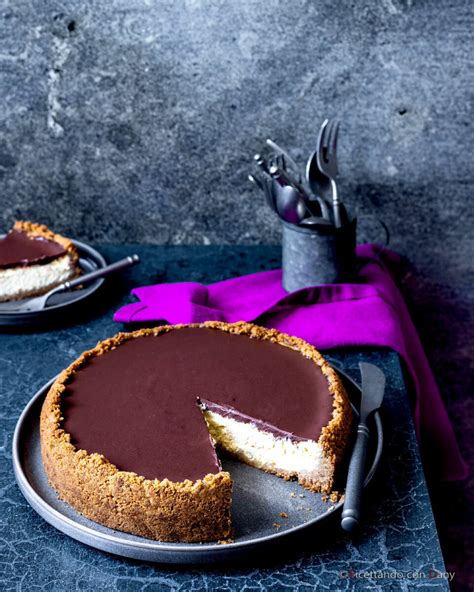 Cheesecake con ganache al cioccolato