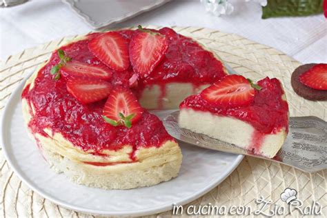 Cheesecake senza base al forno