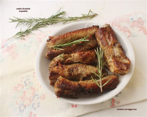 Costine di Maiale con Funghi e Polenta