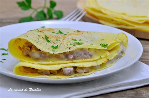 Crepes con salsiccia e patate