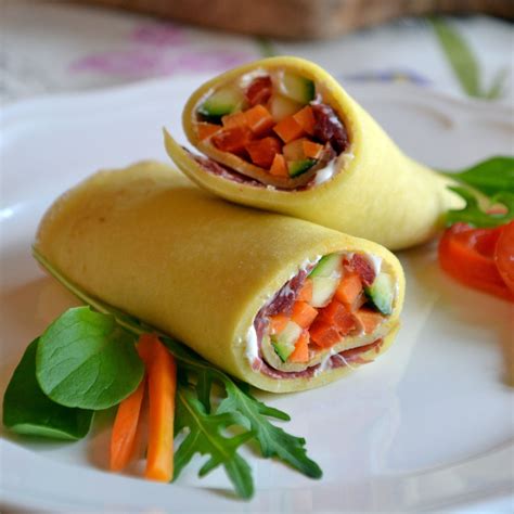 Crepes farcite e arrotolate