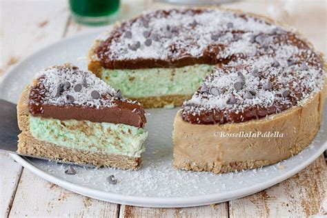 Crostata senza cottura alla menta e cioccolato