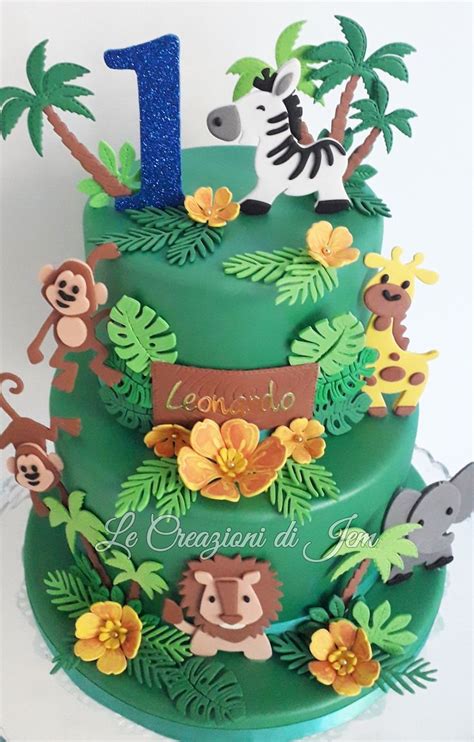 Decorazioni commestibili per torta giungla
