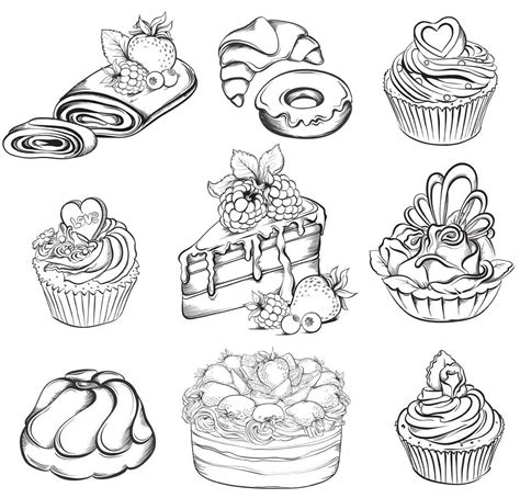 Disegno di dolci da colorare