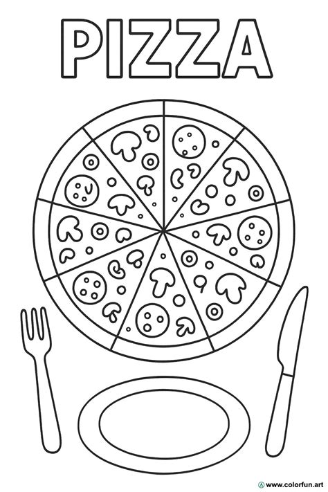 Disegno di pizza da colorare