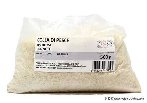 Diversi formati di colla di pesce
