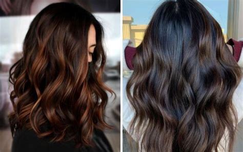 Esempi di balayage su capelli scuri