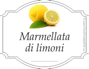 Esempio di etichetta per marmellata di limoni