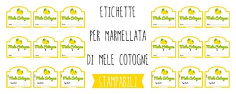 Esempio di etichetta per marmellata di mele cotogne