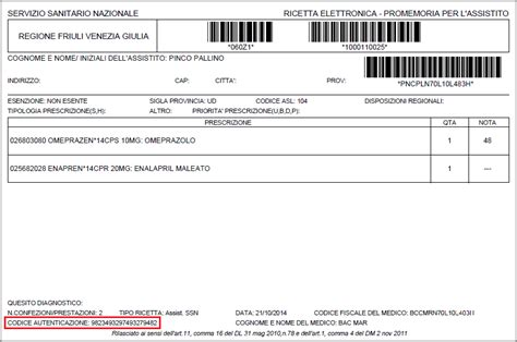Esempio di ricetta dematerializzata
