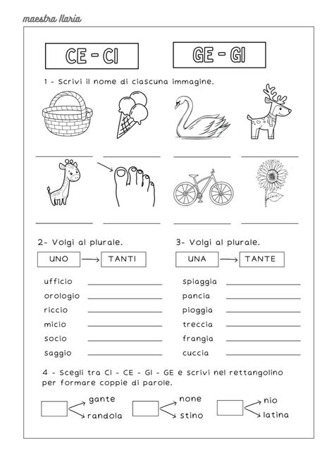 Esercizi sui suoni CI e CE