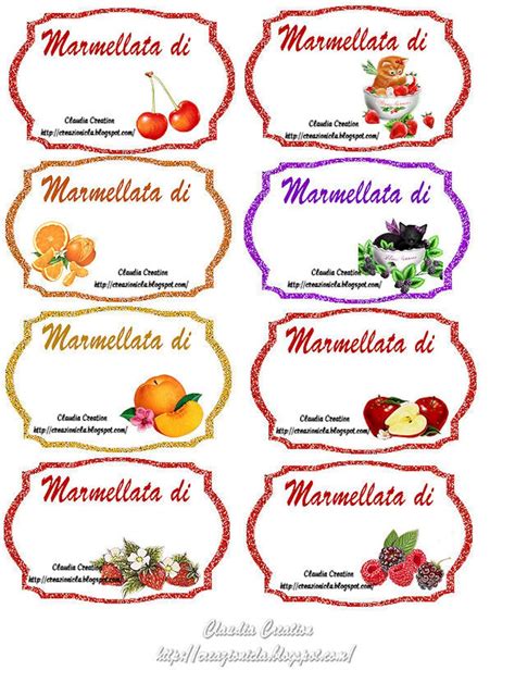 Etichette marmellata fai da te