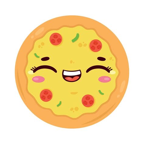 Faccia della pizza kawaii