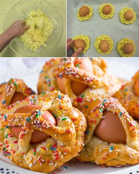 Fasi di preparazione dei biscotti pasquali