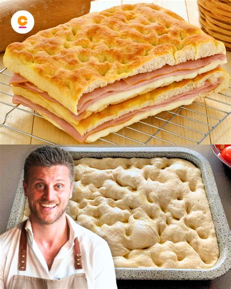 Focaccia farcita pronta per essere infornata