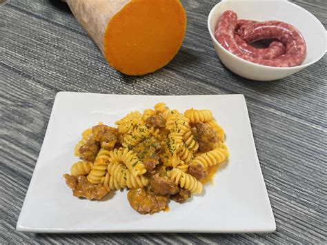 Fusilli con Zucca e Salsiccia