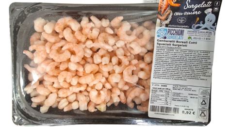 Gamberetti surgelati pronti per la cottura