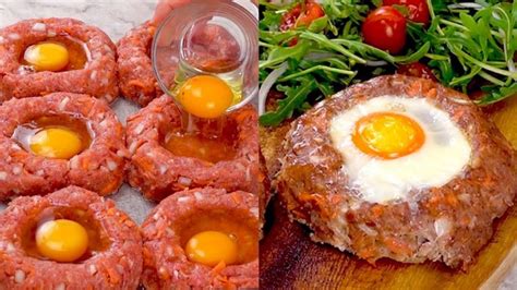 Hamburger con carne macinata e uova