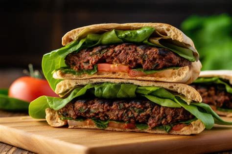 Hamburger con foglie di lattuga