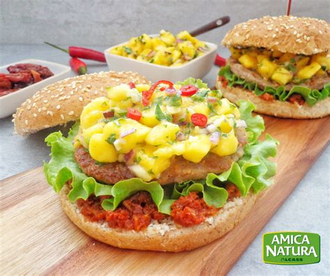 Hamburger con salsa al mango