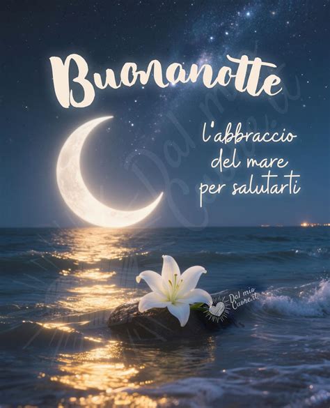 Immagine della buonanotte con stelle e luna