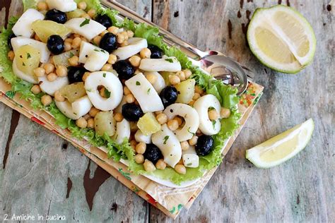 Insalata di Totani e Patate con Ceci e Olive Nere