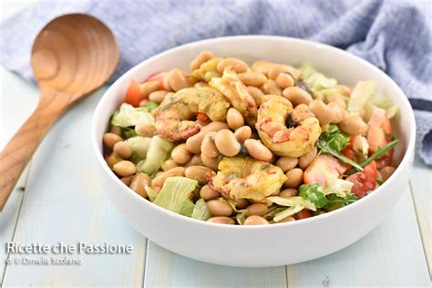 Insalata di fagioli e gamberi