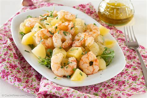 Insalata di patate e gamberi