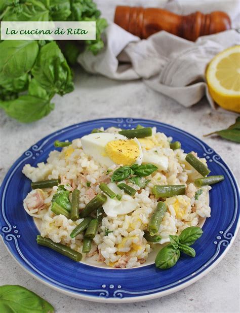 Insalata di riso con pollo e fagiolini