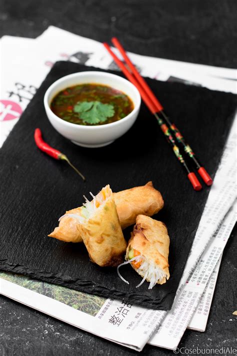 Involtini primavera con spaghetti di soia