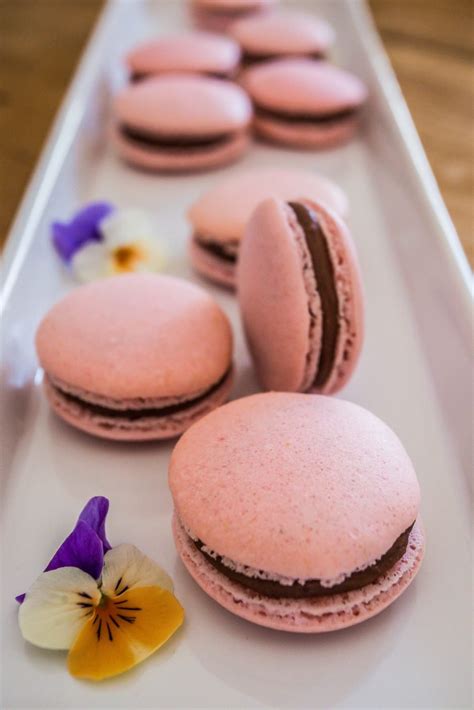 Macarons lamponi e cioccolato fondente