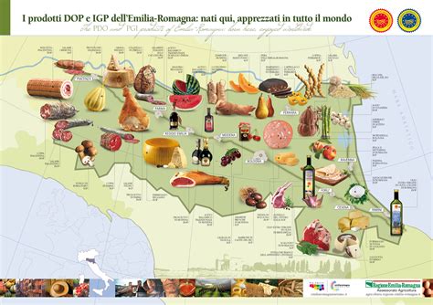 Mappa DOP e IGP dell'Emilia Romagna