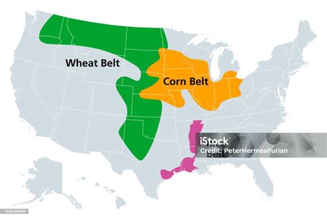 Mappa della Corn Belt negli Stati Uniti
