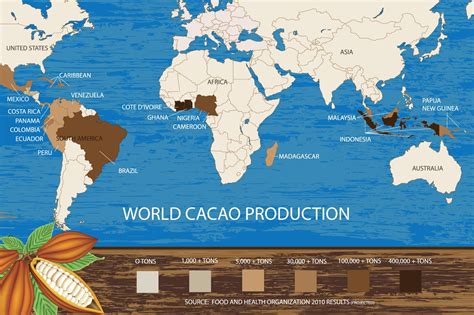 Mappa della Produzione Mondiale di Cacao
