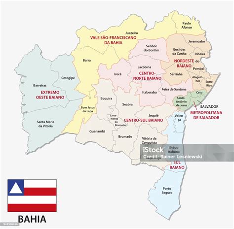 Mappa dello stato di Bahia in Brasile