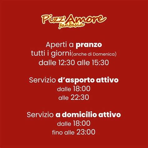 Menu di Pizz'Amore e Fantasia