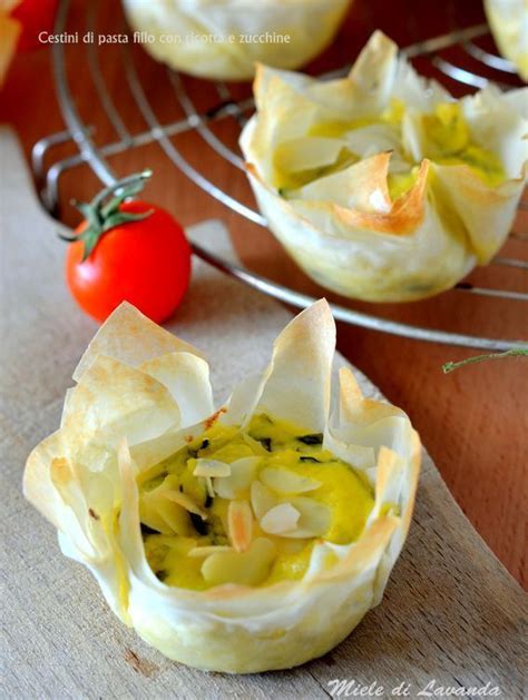 Mini cestini di pasta fillo con ricotta