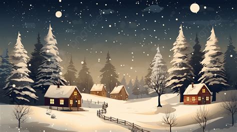 Paesaggio di Casette Innevate