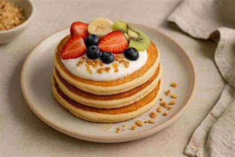 Pancake con yogurt e frutta