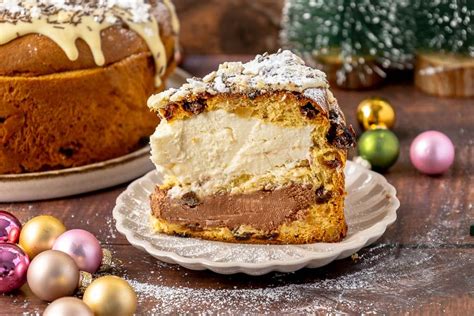 Panettone farcito con crema e cioccolato