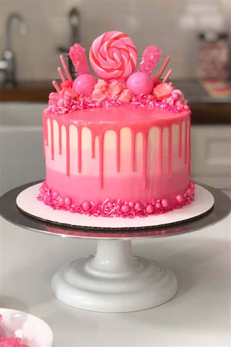 Pink Drip Cake