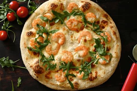 Pizza con Gamberi e Rucola