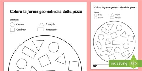 Pizza con figure geometriche da colorare